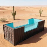 Customized Economic Shipping Container Pool Quick Assembly Above Ground Pool with Complete Accessories Glass Pool