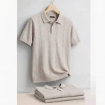 AIOPESON Men’s Stripe Golf Polo Shirt Old Money Cool Silk Fabric Short Sleeve Icy Touch Breathable Casual Summer Top