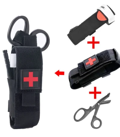 Cat First Aid Kit Tourniquet Molle Survival Set Pouch Nursing Holder Medical Gear Scissors Bag Outdoor Equipment 1