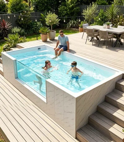 Inground Pool Container Swimming Pool Buried Box Movable Pool Anti Aging Outdoor Scenic Resort Family Water Fitness Spot 1