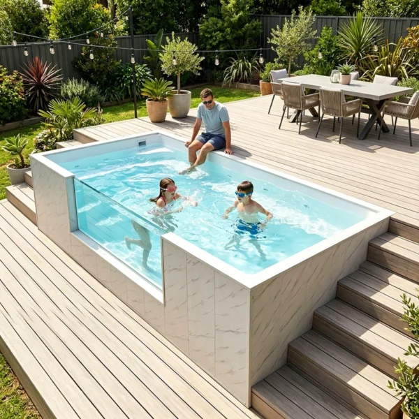 Inground Pool Container Swimming Pool Buried Box Movable Pool Anti Aging Outdoor Scenic Resort Family Water Fitness Spot