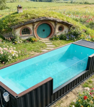 Customizable Shipping Container Pool Above Ground for Courtyard & Balcony Durable Pool Pump Included Easy Install 1