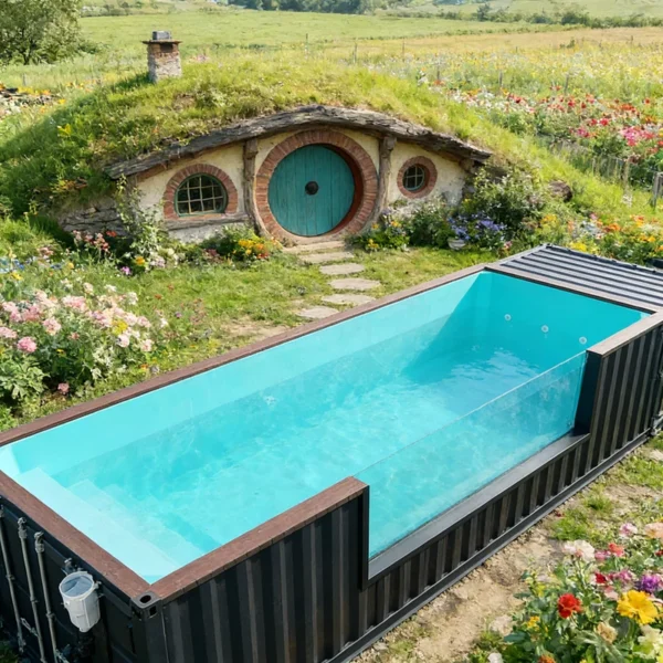 Customizable Shipping Container Pool Above Ground for Courtyard & Balcony Durable Pool Pump Included Easy Install
