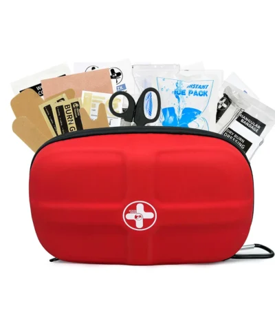 RHINO RESCUE Mini First Aid Kit Small Waterproof Portable Emergency Kit Camping Essentials, With 106 Items For Travel, Home, Car 1