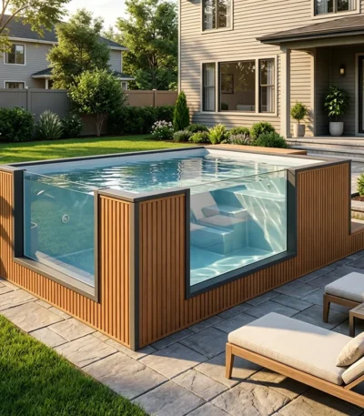 Shipping Container Pool Inground Pool Sturdy Deep Water Swimming Space For Family Party Hotel Scenic Long Leisure Use 1
