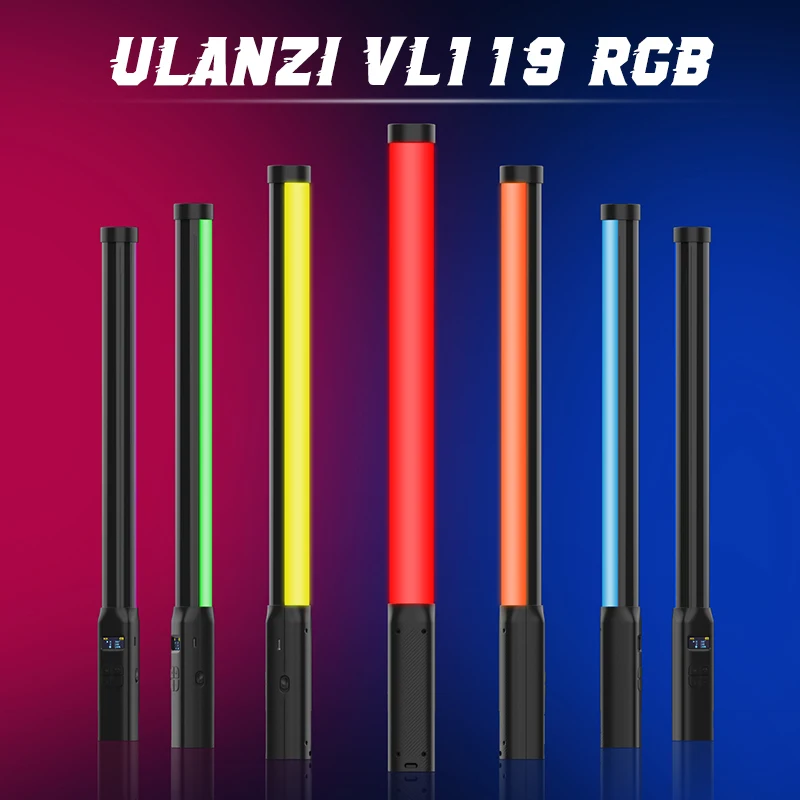 Ulanzi VL119 Handheld RGB Colorful Stick Light 19.68 inch Handheld LED Light Wand CRI 95+ 2500K-9000K Photography Studio Lamp Ulanzi VL119 Handheld RGB Colorful Stick Light 19.68 inch Handheld LED Light Wand CRI 95+ 2500K-9000K Photography Studio Lamp