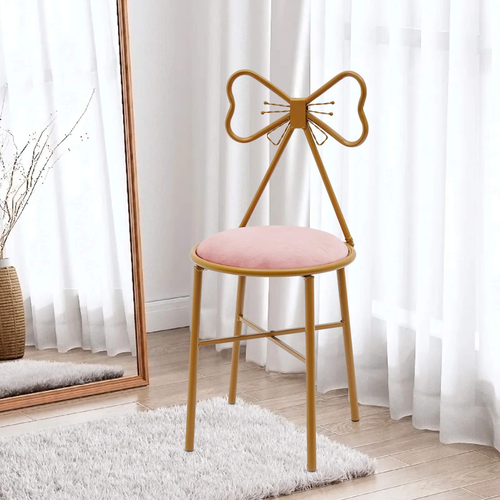 Butterfly Bow Tie Vanity Chair Modern Vanity Stool Velvet Cushion Makeup Chair Metal Frame Butterfly Backrest Chair Dining Chair Butterfly Bow Tie Vanity Chair Modern Vanity Stool Velvet Cushion Makeup Chair Metal Frame Butterfly Backrest Chair Dining Chair