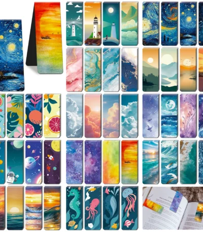 48PCS/96PCS Magnetic Bookmarks Clips | Paper Page Markers Reading label Stationery Gifts for Book Club Reader Writers Book Lover 1