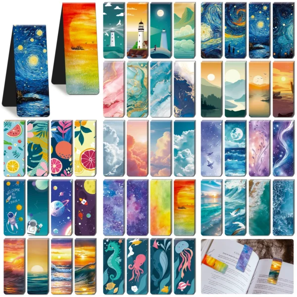 48PCS/96PCS Magnetic Bookmarks Clips | Paper Page Markers Reading label Stationery Gifts for Book Club Reader Writers Book Lover