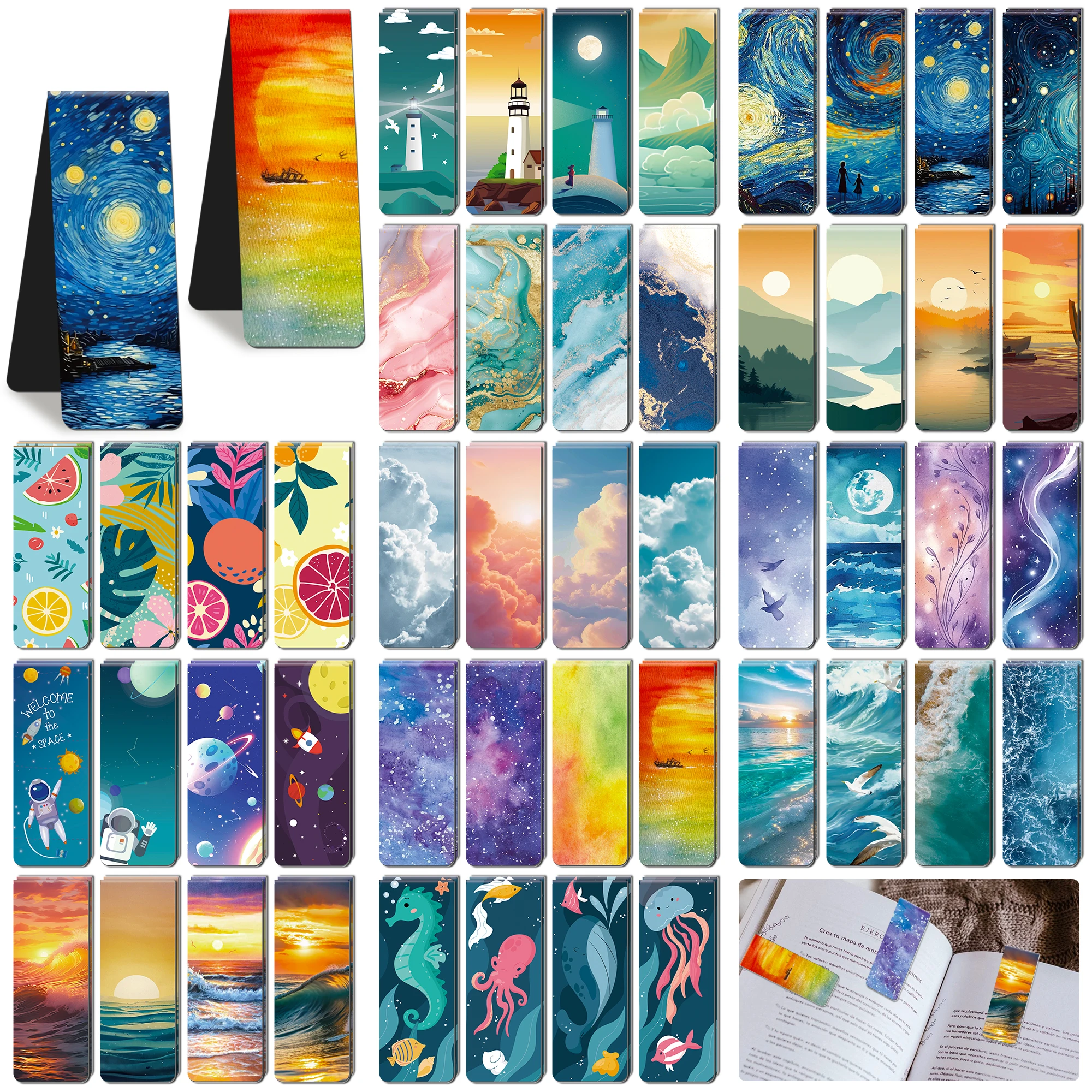 48PCS/96PCS Magnetic Bookmarks Clips | Paper Page Markers Reading label Stationery Gifts for Book Club Reader Writers Book Lover 48PCS/96PCS Magnetic Bookmarks Clips | Paper Page Markers Reading label Stationery Gifts for Book Club Reader Writers Book Lover