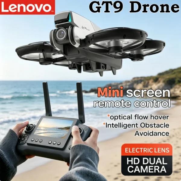 Lenovo GT9 Drone GPS Foldable Quadcopter Display Dual Lens 2.4G WiFi Optical Flow Positioning Powerful Brushless Motor HD Aerial