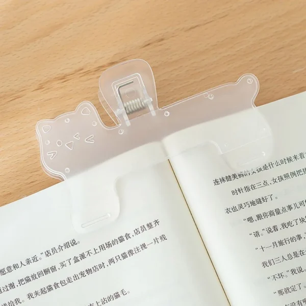 Portable Transparent Fixed Book Clips Reading Aid Cute Cat Plastic Book Clip Durable Anti-slip Reading Aid Book Clips Office