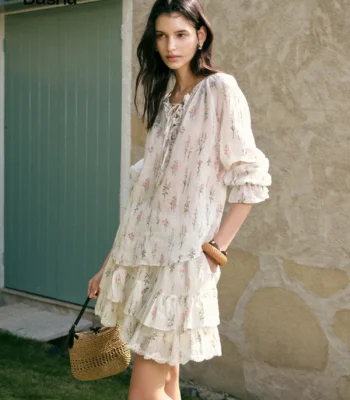 DUSHU 【Breathable Series】Summer Women's Linen Shirt Skirt Set Relaxed Fit Effortless Style Vacation Summer Getaways 1