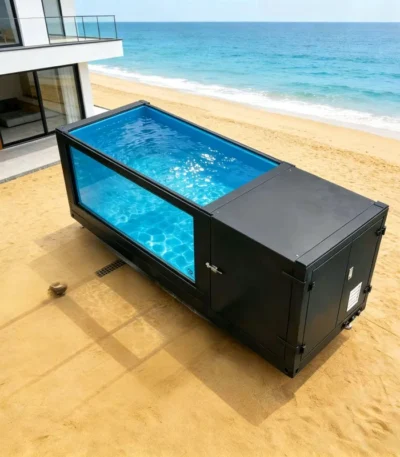 Big Inground Built-In Pool Oversized Embedded Swimming Pool Spacious Open Outdoor Resort Hotel Water Entertainment Venue 1