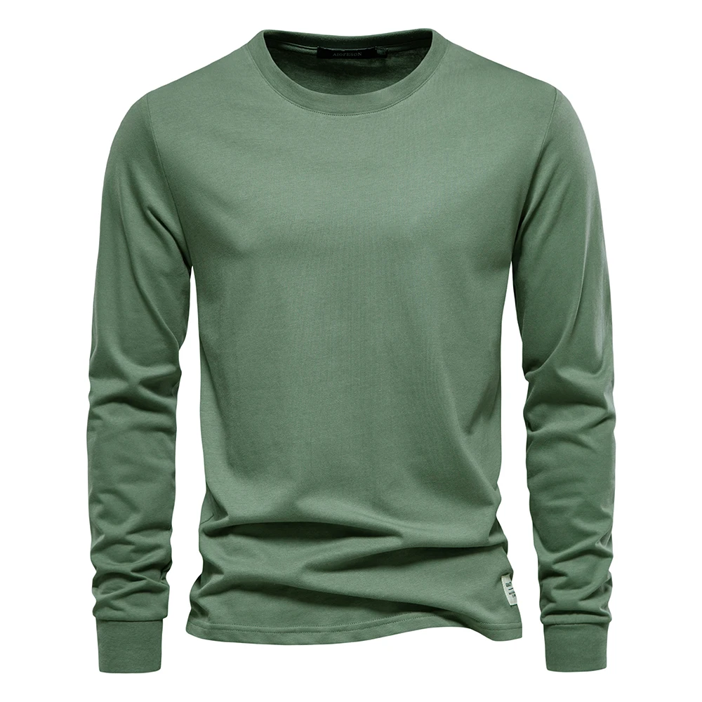 AIOPESON Solid Color Cotton T Shirt Men Casual O-neck Long Sleeved Mens Tshirts Spring Autumn High Quality Basic T-shirt Male AIOPESON Solid Color Cotton T Shirt Men Casual O-neck Long Sleeved Mens Tshirts Spring Autumn High Quality Basic T-shirt Male