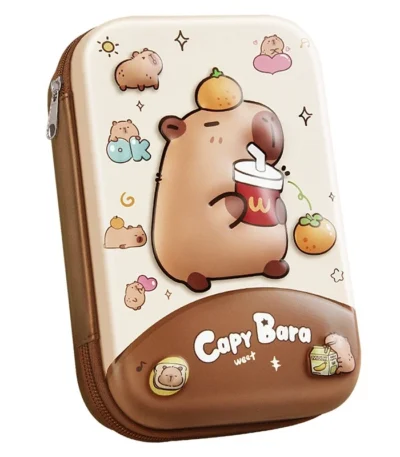 Capybara 3D Brown Large Capacity Pencil Case Stationery Pouch Pen Bag for School Office Supplies Girls Cosmetic Box EVA Holder 1