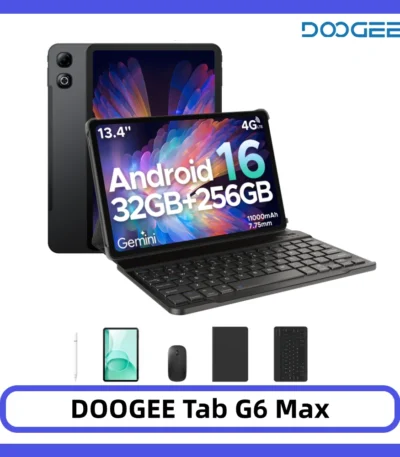DOOGEE Tab G6 Max 2 in 1 Tablet PC 32GB 256GB 13.4'' FHD+ Display Android 16 Gemini AI 11000mAh 7.7mm Ultra-thin Widevine L1 1