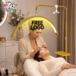 2027 Free LOGO Hidden Cable Half Moon Beauty Lamp for Lash Artist Eyelash Extensions Professional Salon Floor Lighting Equipment