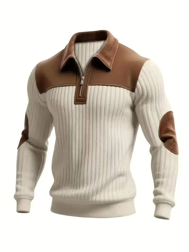 AIOPESON New Year’s Men’s Color-block Long-sleeved T-shirt, Business Casual Style Long-sleeved Sweatshirt AIOPESON New Year’s Men’s Color-block Long-sleeved T-shirt, Business Casual Style Long-sleeved Sweatshirt