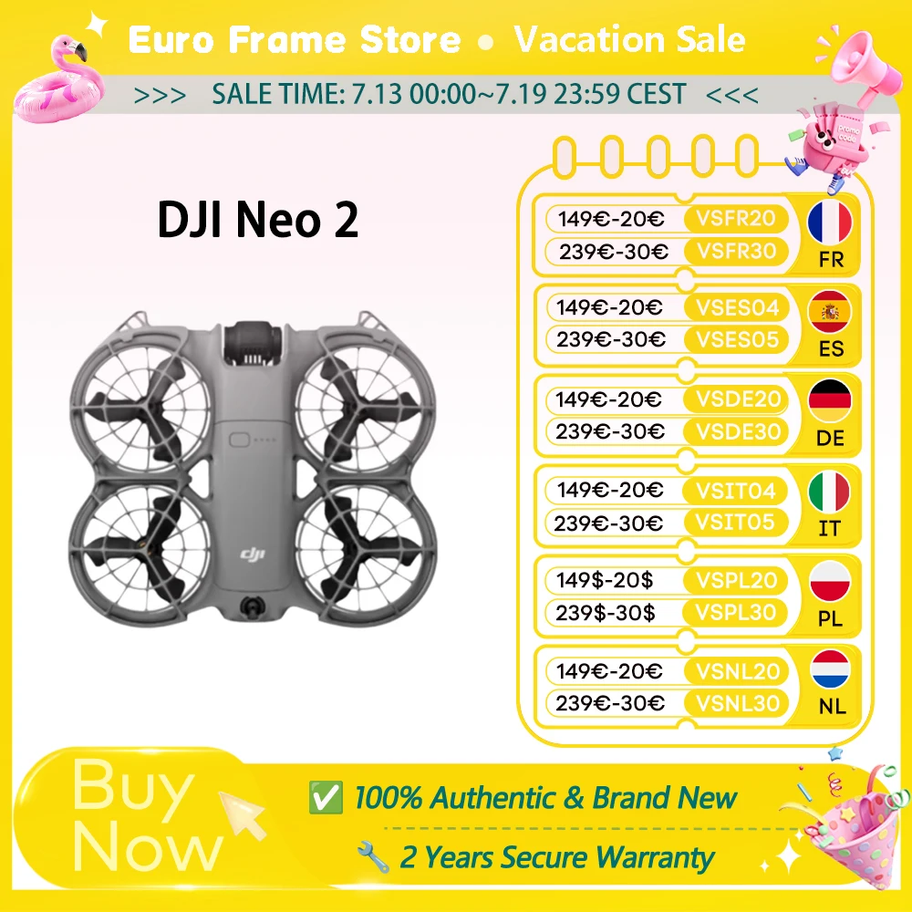 EU Ship DJI Neo2 Drone Fly Camera Drone 4K stabilised Video 151g Light & Portable Full-Coverage Propeller guard nine 2 C0 EU Ship DJI Neo2 Drone Fly Camera Drone 4K stabilised Video 151g Light & Portable Full-Coverage Propeller guard nine 2 C0