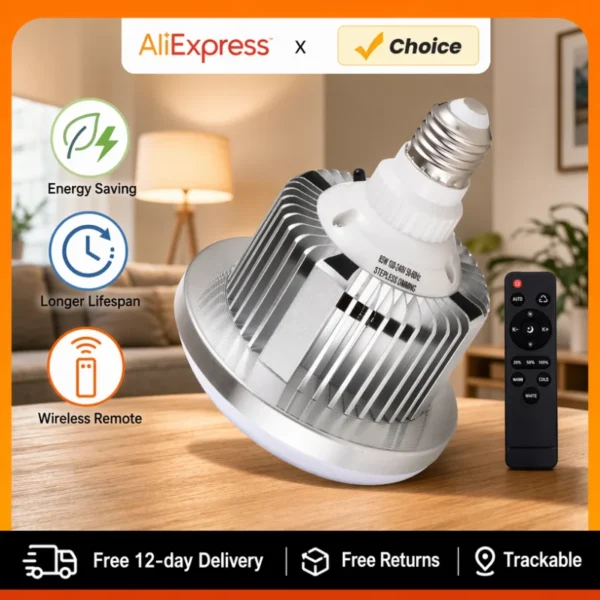 85W LED Light Bulb 3200K-5500K Bulb Energy-saving Adjustable Brightness E27 Mount with Remote Control for Photography Studio
