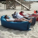 LUSQI Inflatable Lounger Air Sofa Extra Thick Foldable Couch For Outdoor Camping Beach Patio Quick Inflation Home Furniture