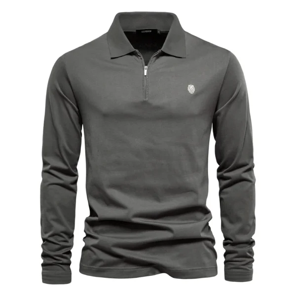 AIOPESON Brand Long Sleeve Men’s Polo Shirts 100% Cotton Solid Color Casual Polo Shirts for Men New Sping Autumn Basic Polos Men