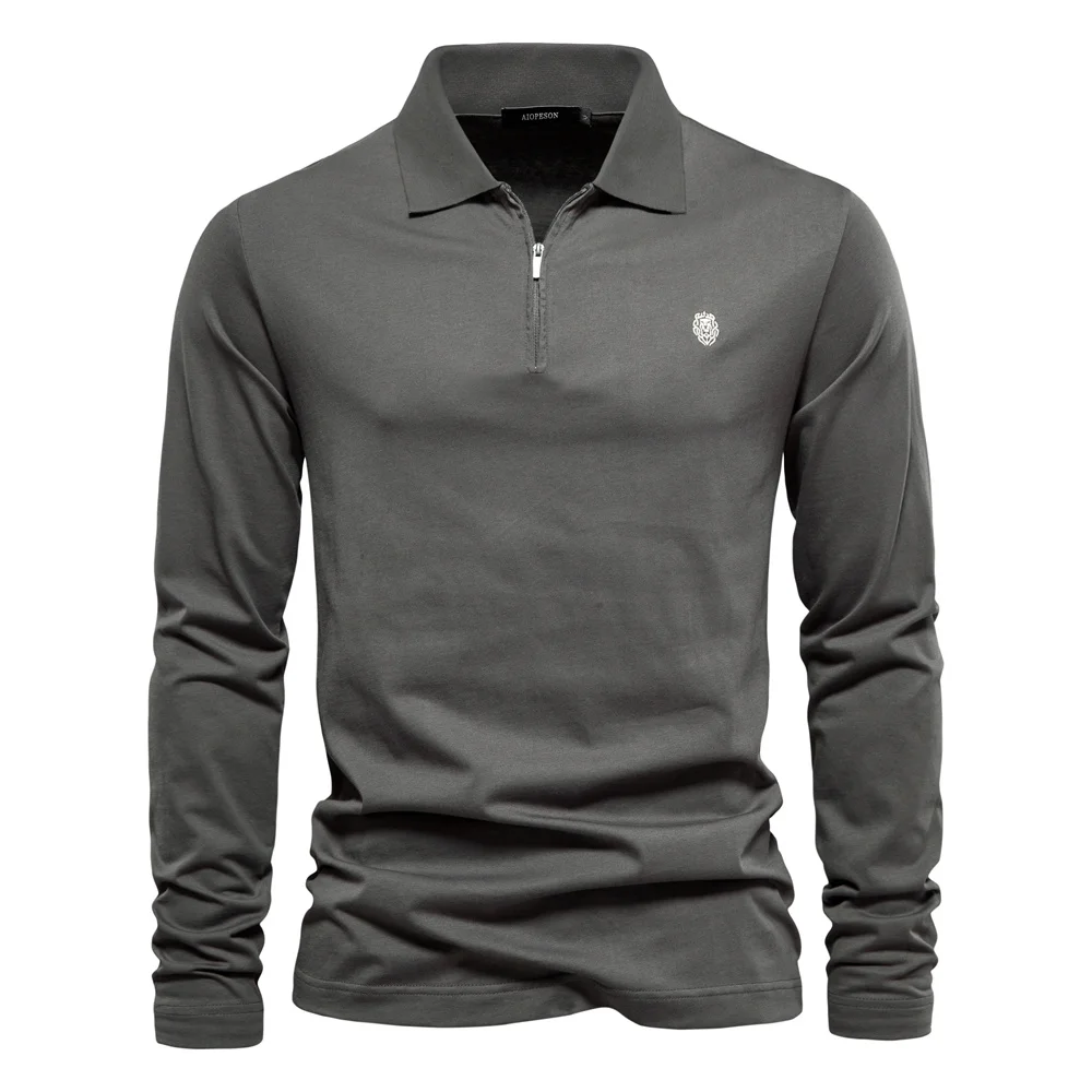 AIOPESON Brand Long Sleeve Men’s Polo Shirts 100% Cotton Solid Color Casual Polo Shirts for Men New Sping Autumn Basic Polos Men AIOPESON Brand Long Sleeve Men’s Polo Shirts 100% Cotton Solid Color Casual Polo Shirts for Men New Sping Autumn Basic Polos Men