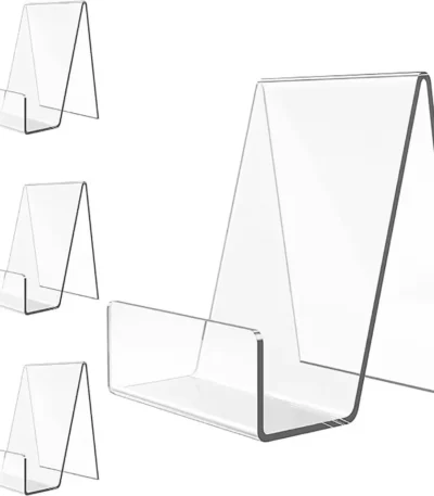 4pcs Acrylic Book Stand Book Holder For Display Clear Easel Stand For Display Display Holder For Postcard Sticker 1