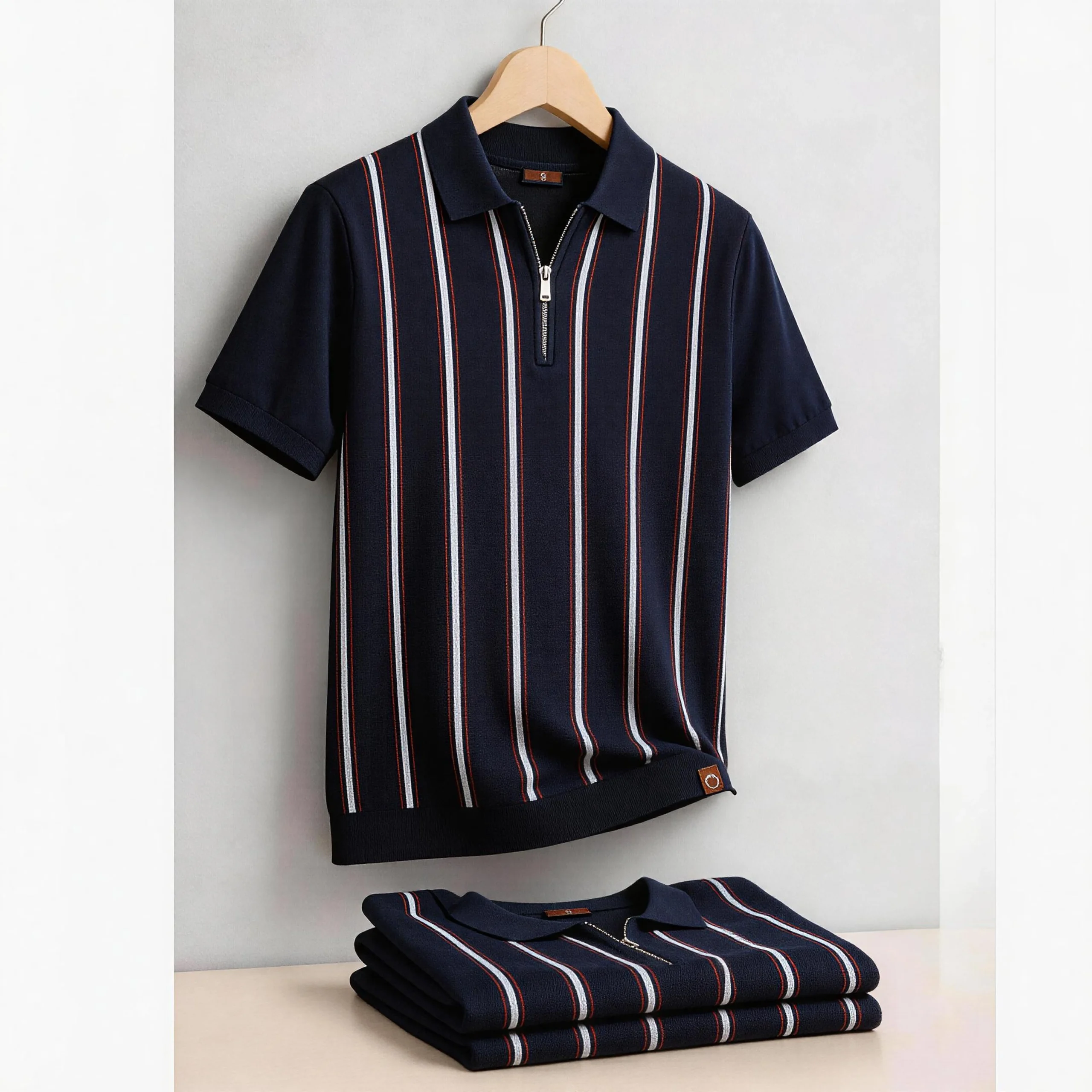 AIOPESON Men’s Stripe Polo Shirt Old Money Style Short Sleeve Soft Breathable Casual Elegant Fabric for Comfortable Wear AIOPESON Men’s Stripe Polo Shirt Old Money Style Short Sleeve Soft Breathable Casual Elegant Fabric for Comfortable Wear