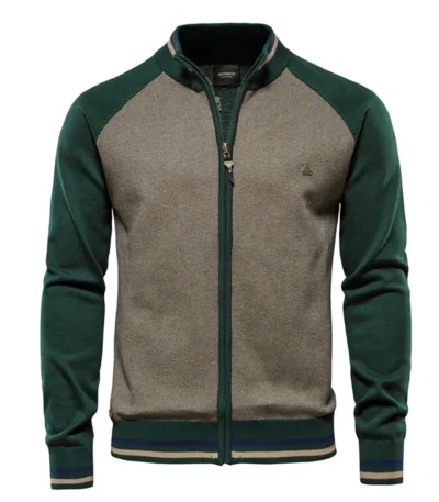 AIOPESON Spliced Cardigan Men Streetwear Casual High Quality Cotton Sweater Men Winter Fashion Brand Cardigans for Men 1