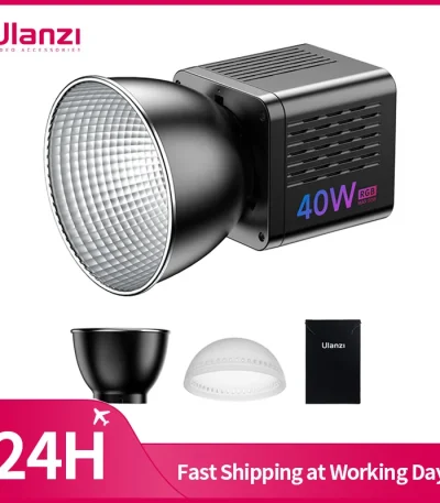 Ulanzi L024 40W RGB Video Light 2500-6500K Bi-color 0-359° RGB COB Light Mini Bowens Mount Fill Light 3400mAh COB Light