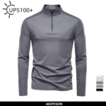 AIOPESON 2025 Men’s Spring Lightweight Breathable UV Protection Sun Shirt for Outdoor Activities Male T Shirt