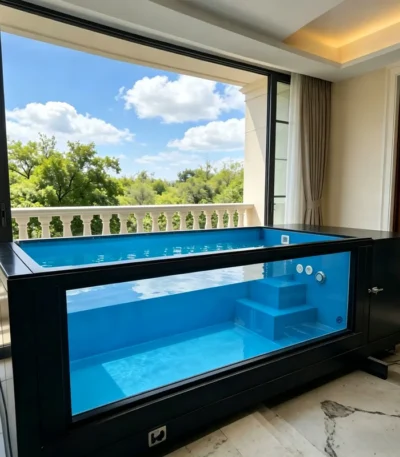 Container Pool Big Inground Large Capacity Container Buried Pool Ample Space Outdoor Hotel Villa Group Water Activity Zone 1