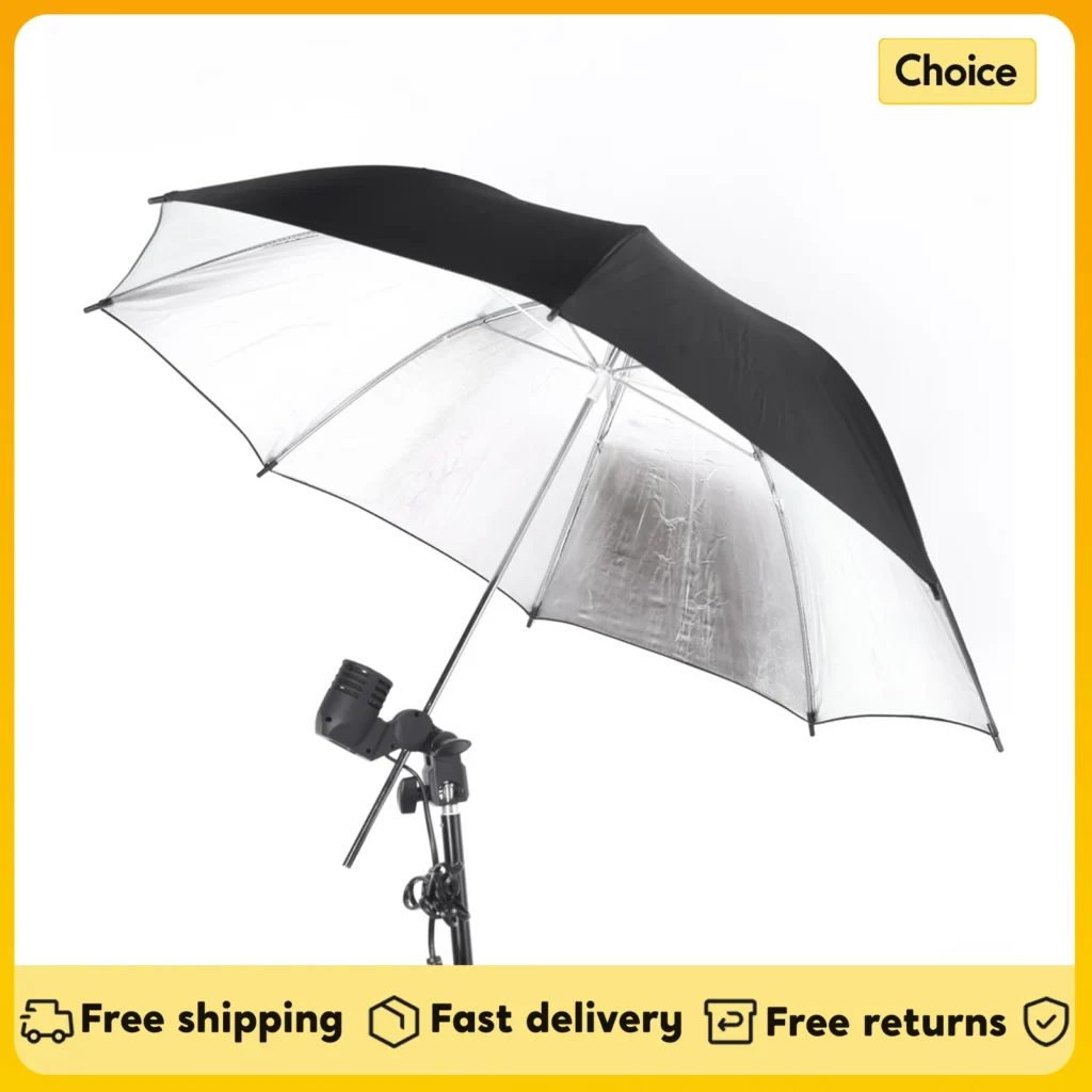 83cm/ 33inch Studio Reflector Umbrella Studio Photo Strobe Flash Light Reflector Black Silver Umbrella Photography Accessories 1
