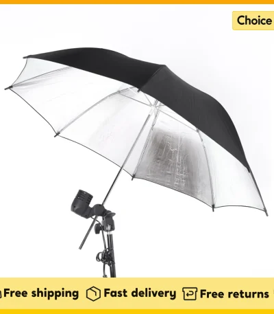 83cm/ 33inch Studio Reflector Umbrella Studio Photo Strobe Flash Light Reflector Black Silver Umbrella Photography Accessories 1