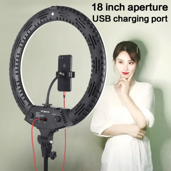 LED Ring Light 3200-5600K 416pcs Led Bead 65W 18 inch Photography Lighting LED Ring Lamp Without for Makeup Video YouTube