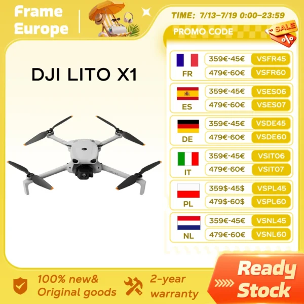 【LOCAL+】DJI Lito X1 Foldable Lightweight 4K Drone with Obstacle Detection ActiveTrack 1/1.3 Inch Sensor 15km Transmission for Beginners C0 NEW 2026