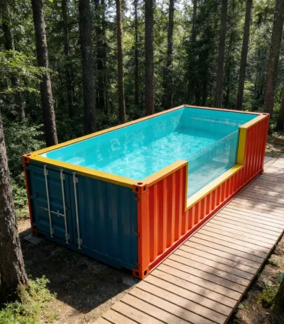 Customized Cheap 20ft Shipping Container Pool Portable Above Ground Pool for Small Courtyard & Patio Shipping Container Pool 1