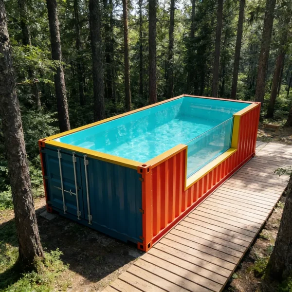 Customized Cheap 20ft Shipping Container Pool Portable Above Ground Pool for Small Courtyard & Patio Shipping Container Pool