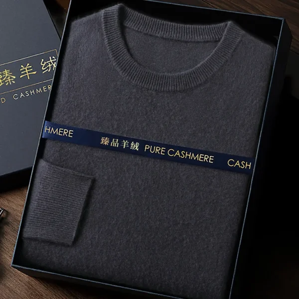 CHICUU Men’s 100% Sweater O-neck Pullover Basic Long Sleeve Cashmere Knitwear Autumn Winter Smart Clothing Tops