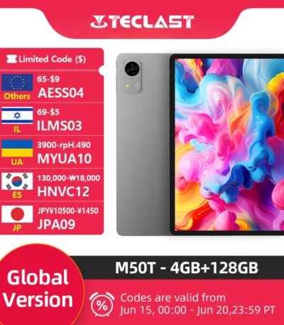 Teclast M50T Tablet 10.1“ HD Screen AllWinner A537 4GB RAM+28GB Virtual 128GB ROM 7000mAh Battery WiFi Android 16 Global Version 1