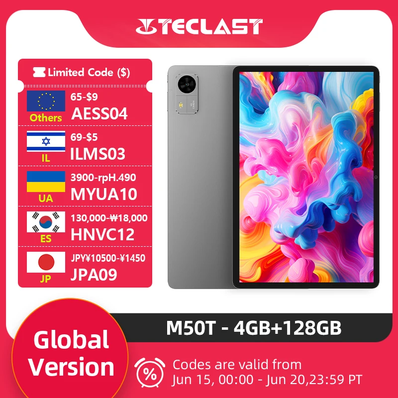 Teclast M50T Tablet 10.1“ HD Screen AllWinner A537 4GB RAM+28GB Virtual 128GB ROM 7000mAh Battery WiFi Android 16 Global Version Teclast M50T Tablet 10.1“ HD Screen AllWinner A537 4GB RAM+28GB Virtual 128GB ROM 7000mAh Battery WiFi Android 16 Global Version