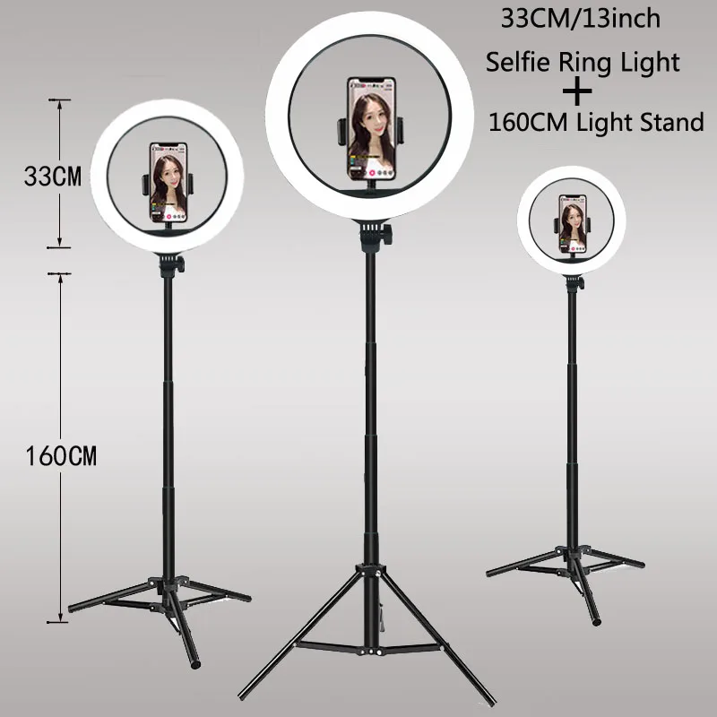 26 33CM Video Lights Dimmable Light Selfie LED Ring Light USB Ring Lighting Lamp With Tripod Stand To Make Youtube Ringlight 1