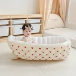 Cute Cartoon Inflatable Bathtub Baby Foldable Inflatable Bathtub Children Portable PVC Outdoor Bathtub for Travel Baby Bath Tub