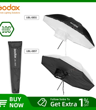 Godox UBL-085S UBL-085T 82cm Black White Reflective Lighting Light Umbrella + Diffuser Cover