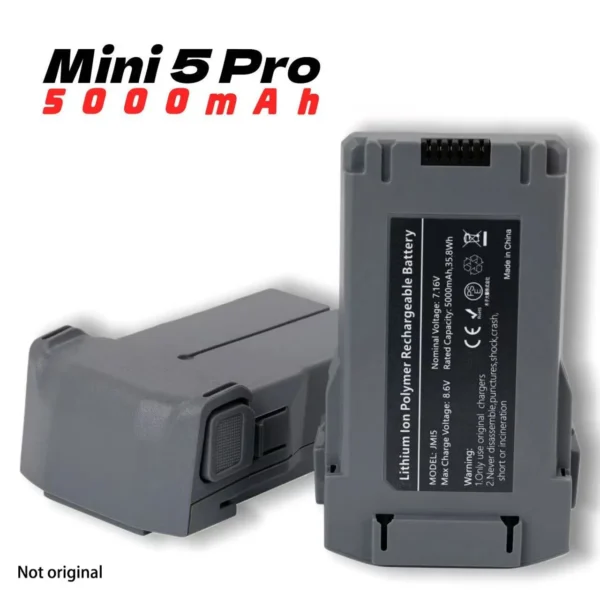 For Mini 5 Pro Battery Plus 5000mAh Flight Time 51 Min Compatible Mini 5 Pro/Mini 3/3 Pro/4 Pro Intelligent Flight Battery