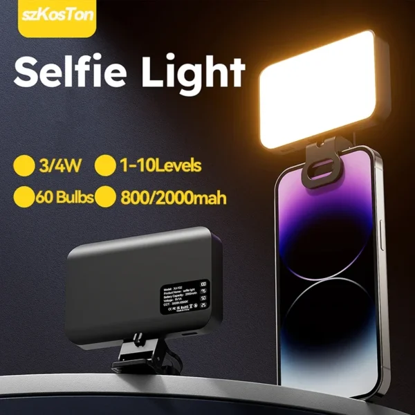 LED Selfie Light for iPhone Samsung iPad Mobile Phone Laptop Clip Ring Flash Fill Light Photo Video Photography Lamp