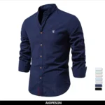 AIOPESON New Spring Cotton Social Shirt Men Solid Color High Quality Long Sleeve Shirt for Men Lapel Casual Social Men’s Shirts