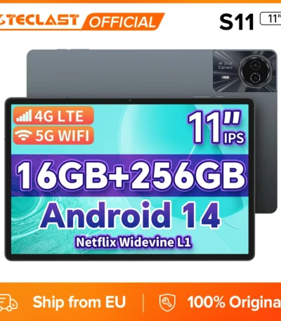 Teclast Odea S11, 11" Tablet, Max 16GB RAM, 256GB ROM, 1920X1200 TDDI, Android 14, Octa Core, T606, GPS, 4G LTE, 13MP+8MP 1